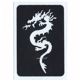 Pochoir de tatouage pailleté Dragon zen (5 pièces)