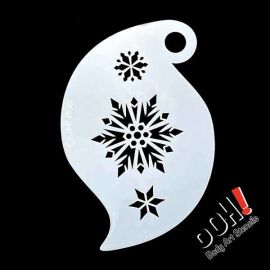 oOh Body Art Snowflake Storm Stencil

OOh Facepainting stencils are designed to be symmetrical so you can just turn and rotate the stencils to go right around the face. You don't need to use a second stencil to mirror your background texture on the oppo