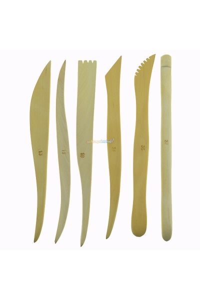 Kryolan Set de spatules à modeler en bois 6pcs