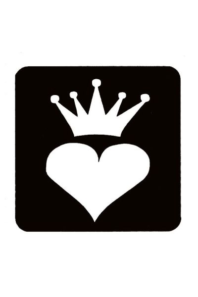 Glittertattoo Sjabloon Crowned Heart (5 pack)