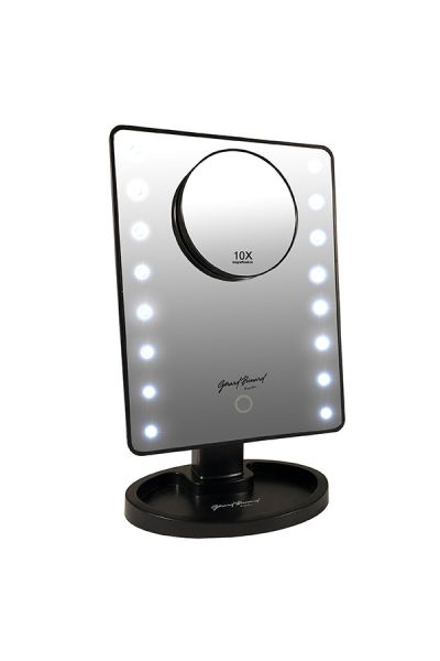 Miroir de maquillage LED avec miroir à ventouse grossissement 10x