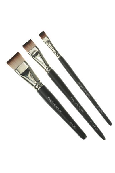 Facepaintshop Short Flat Brush Set 3pc