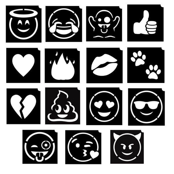 Set d'Emoji scintillants avec poster