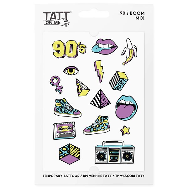 Tatouage temporaire 90's Boom Mix Set