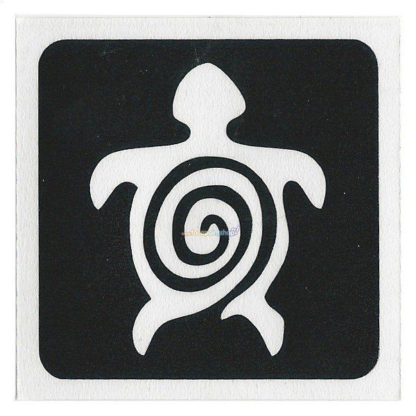 Pochoir de tatouage pailleté Turtle Swirl (5 pièces)