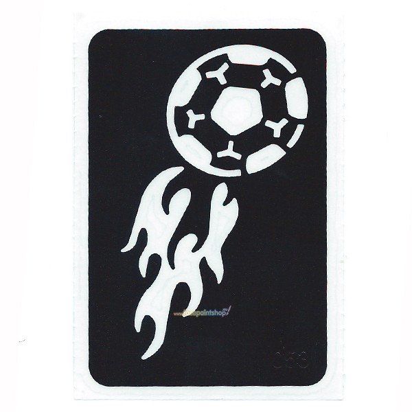 Pochoir de tatouage pailleté Soccer Flames (5 pièces)