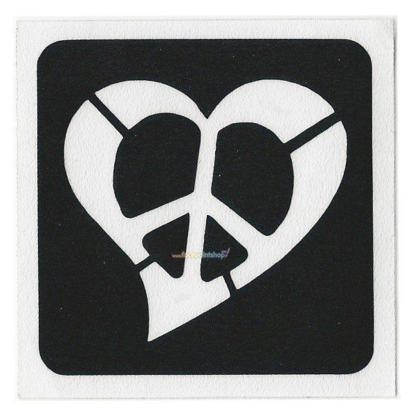 Pochoir Glittertattoo Heart Peace (5 pièces)