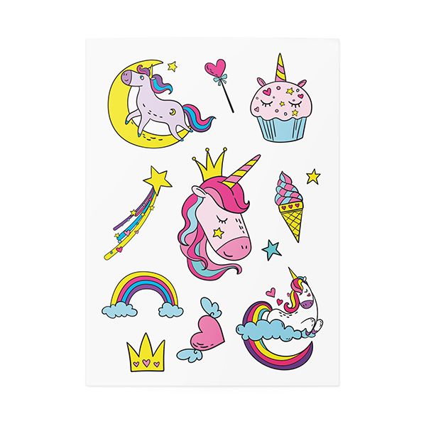 Tatouage temporaire Licorne Mix