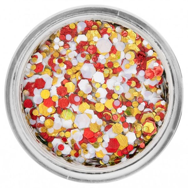 PXP Pressed Chunky Glitter Cream Rouge-Jaune-Blanc 10ml