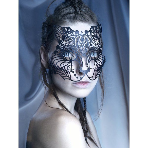 Masque Bastet en dentelle pour le visage