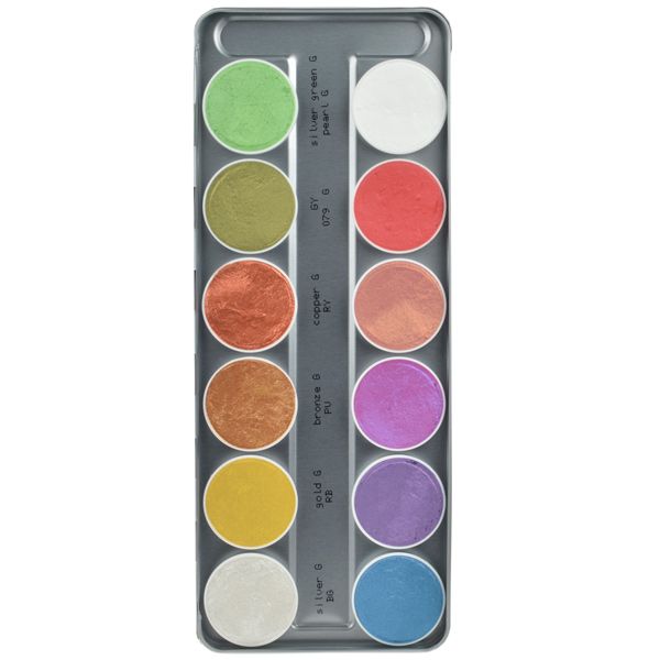 Kryolan aquacolor interferenz palet 12 couleurs Special Filling