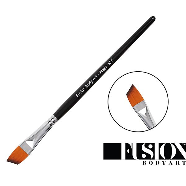 Fusion Body Art | Professional Face Paint Brush - 5/8 Inch Long Angle