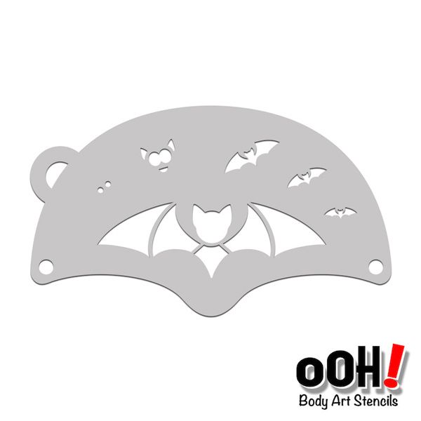 oOh Body Art Masque de chauve-souris Halloween Pochoir de peinture pour le visage K13