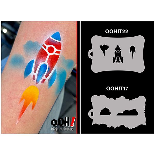 pochoir Rocket de oOh Body Art